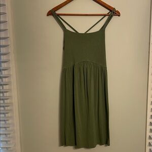 Old Navy Olive Green Double-Strap Midi Dress